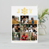 スノーフレークジョイ9枚ハッピーホリデー金ゴールド 箔シーズンカード (立ち正面)