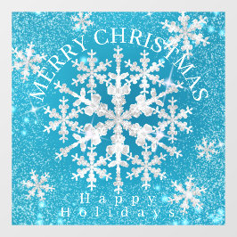 スノーフレークスアクアホワイト ウィンドウサイン