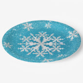 スノーフレークスアクアホワイト ペーパープレート (アングル)