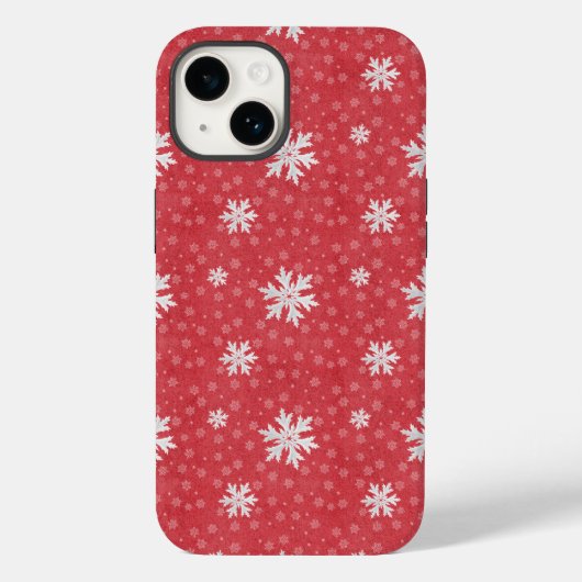 スノーフレークスアットクリスマスイブ招待状ナプキンティス Case-Mate iPhoneケース (裏面)