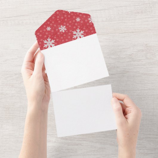 スノーフレークスアットクリスマスイブ招待状 オールインワン招待状 (貼ってはがせる)