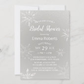 スノーフレークスウィンターウェディングブライダルシャワー 招待状 (正面)