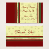 スノーフレークスウィンターウェディングメッセージカード (正面&裏面)