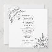 スノーフレークスウィンターウェディング招待状 招待状 (正面)