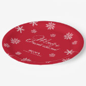 スノーフレークスウィンターオンダーランドボーイファースト誕生日 ペーパープレート (アングル)