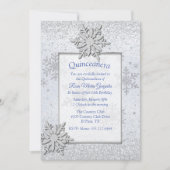 スノーフレークスウィンターキンセアニラスウィート16 招待状 (正面)