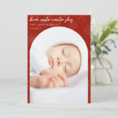 スノーフレークスウィンタースカイズレッドクリスマス誕生 案内状 (スタンド正面)