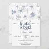 スノーフレークスウィンターブライダルシャワー 招待状 (正面/裏面)