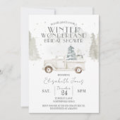 スノーフレークスウィンターワンダーランドブライダルシャワー 招待状 (正面)