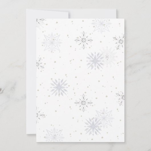スノーフレークスウィンターワンダーランドブライダルシャワー 招待状 (裏面)