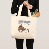 スノーフレークスウォーミングミーホリデーペンギン ラージトートバッグ (正面(商品))