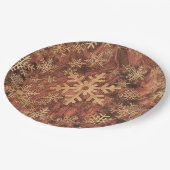 スノーフレークスウッドインレイグラフィックプリントデコールオン ペーパープレート (アングル)