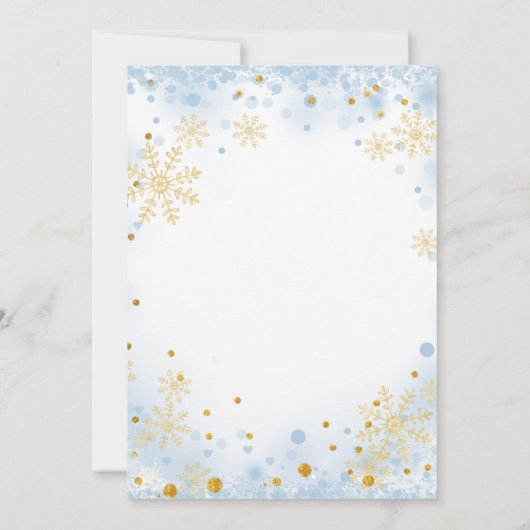 スノーフレークスオンダーランドクリスマストインデア誕生日 招待状 (裏面)