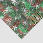 スノーフレークスオンレッドグリーンホリデイティッシュペーパー 薄葉紙 (詳細)