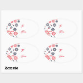 スノーフレークスギフトラベルシール 楕円形シール (シート)