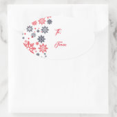 スノーフレークスギフトラベルシール 楕円形シール (バッグ)