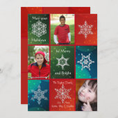 スノーフレークスクウェア冬のフォトカード シーズンカード (正面/裏面)