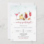 スノーフレークスクリスマスカクテルパーティー 招待状 (正面)