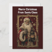スノーフレークスクリスマスサンタクロー金ゴールドフレーム12 シーズンカード (正面)