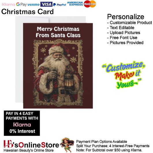 スノーフレークスクリスマスサンタクロー金ゴールドフレーム12 シーズンカード