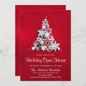 スノーフレークスクリスマスツリーホリデーオープンハウス 招待状 (正面/裏面)