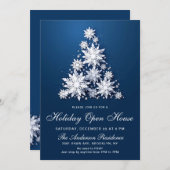 スノーフレークスクリスマスツリーホリデーオープンハウス 招待状 (正面/裏面)