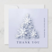 スノーフレークスクリスマスツリー企業のホリデー サンキューカード (正面)