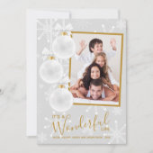 スノーフレークスクリスマスフォトホリデーカード シーズンカード (正面)