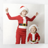 スノーフレークスクリスマスホリデイトリフォールドフォトカード 三つ折りクリスマスカード (内部最初)