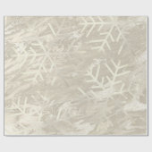 スノーフレークスクリスマスホリデーアイボリーマーブルクリーミー ラッピングペーパー (フラット)