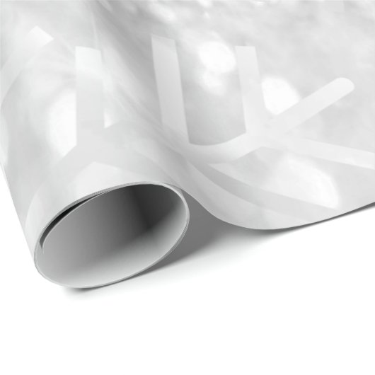 スノーフレークスクリスマスホリデーグレーシルバーグリッター ラッピングペーパー (ロールコーナー)