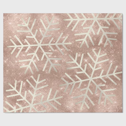 スノーフレークスクリスマスホリデーバラスパークグリッター ラッピングペーパー (フラット)