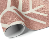 スノーフレークスクリスマスホリデーバラ金ゴールドグリッター ラッピングペーパー (ロールコーナー)