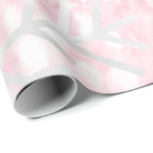 スノーフレークスクリスマスホリデーピンクスパークグリッター ラッピングペーパー (ロールコーナー)