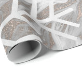 スノーフレークスクリスマスホリデーマーブルグレーアイボリー ラッピングペーパー (ロールコーナー)