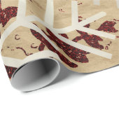 スノーフレークスクリスマスホリデーメリーレッドクラフト ラッピングペーパー (ロールコーナー)