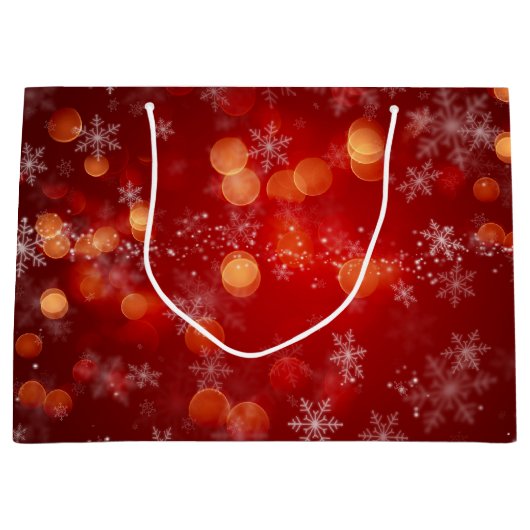 スノーフレークスクリスマスラージ抱き枕 ラージペーパーバッグ (正面)