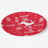 スノーフレークスクリスマスレッド紙プレート ペーパープレート (アングル)