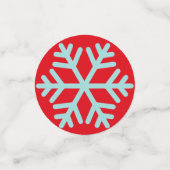 スノーフレークスクリスマスレッド紙吹雪 コンフェッティ (スモール正面)