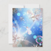 スノーフレークスクリスマス企業のパーティの招待状 (裏面)