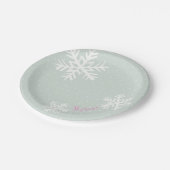スノーフレークスクリスマス紙プレート ペーパープレート (アングル)
