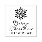 スノーフレークスクリプトホリディグリーティングファミリー名 セルフインキングスタンプ (デザイン)