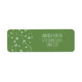 スノーフレークスグリーンとホワイトクリスマスホリデー ラベル (正面)