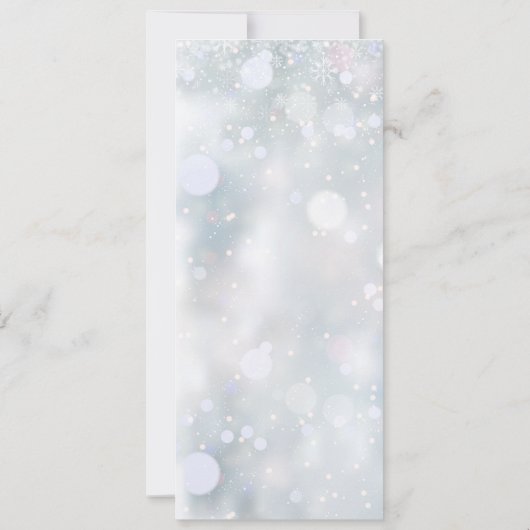 スノーフレークスグリーンリーウィンターバプテスマ《キリスト教》洗礼式や命名式Inv 招待状 (裏面)