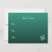 スノーフレークスグリーン招待状 招待状 (裏面)