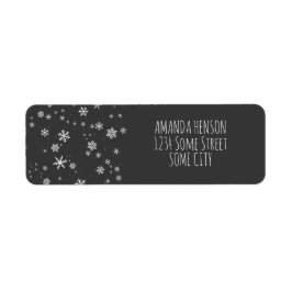 スノーフレークスグレーホワイトフェスティバルクリスマスホリデー ラベル