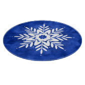 スノーフレークスケッチ2、インディゴブルーウォーター色 カッティングボード (角)