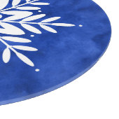 スノーフレークスケッチ2、インディゴブルーウォーター色 カッティングボード (角)