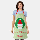 スノーフレークスサンタクロース エプロン (着用した状態)