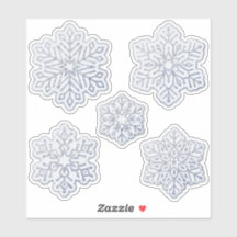 スノーフレークスシルバーグリッター淡い色のブルー